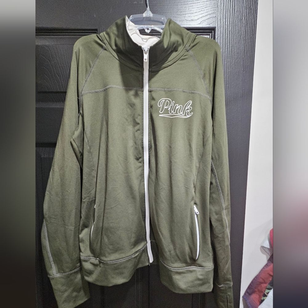 PINK Victoria's Secret Olive Bomber Jacket